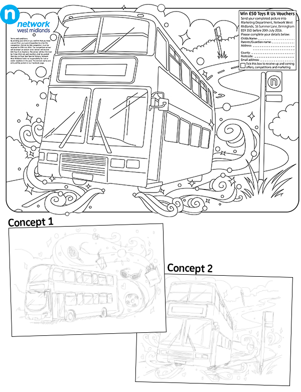 Catch the Bus Week flyer design public transport